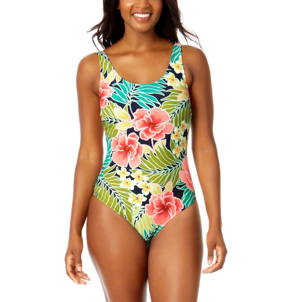Hurley Ladies’ Swimsuit, Pink Floral, Adjustable Straps, Medium, NWT - Picture 1 of 12